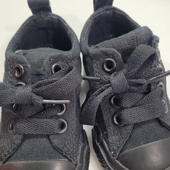CONVERSE ALL STAR STREET OX LOW MONO BLACK SHOE BABY TODDLER SIZE 4 - Picture 9 of 13